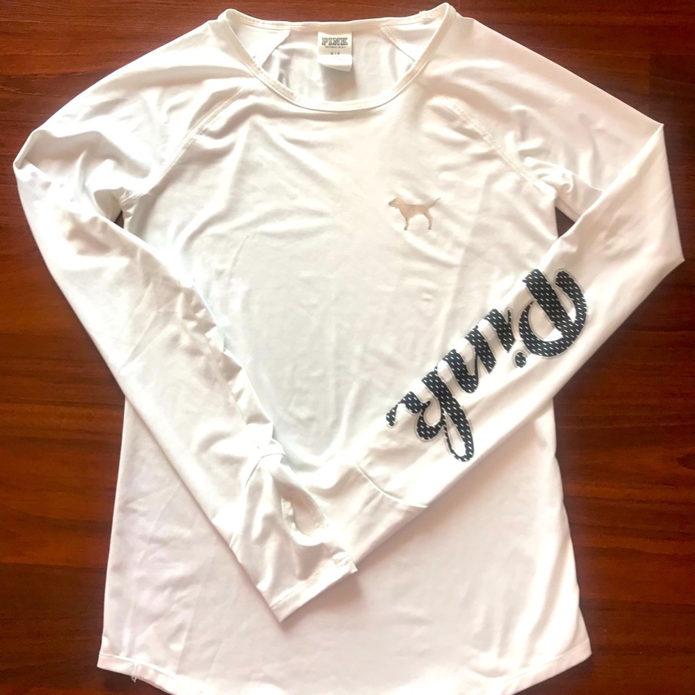 Pink Logo Long Sleeve Thumbhole Top